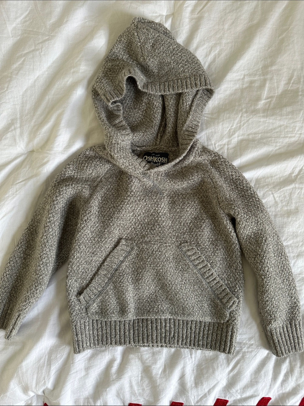 OshKosh B'gosh Light Gray Hooded Knit Sweater